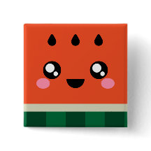 Bouton carré de pastèque de Kawaii/Pin/insigne