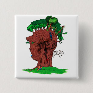 Macaron Carré 5 Cm Bouton carré de punks d'arbre