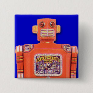Macaron Carré 5 Cm Bouton Carré de robot de machine Man Toy