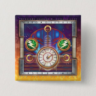 Macaron Carré 5 Cm Bouton carré d'instruments de Chronolithic