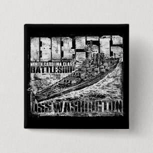 Macaron Carré 5 Cm Bouton Carré du Battleship Washington