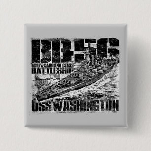 Macaron Carré 5 Cm Bouton Carré du Battleship Washington