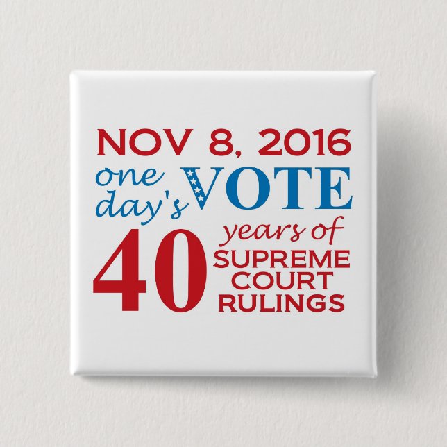 Macaron Carré 5 Cm Bouton carré du VOTE 2016 (Devant)