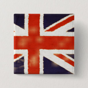 Macaron Carré 5 Cm Bouton carré d'Union Jack de drapeau britannique