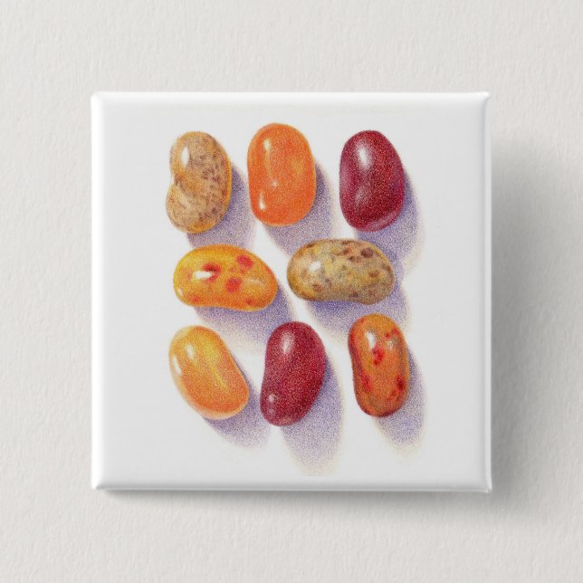 Macaron Carré 5 Cm Bouton Carré FALL JELLY BEANS (Devant)