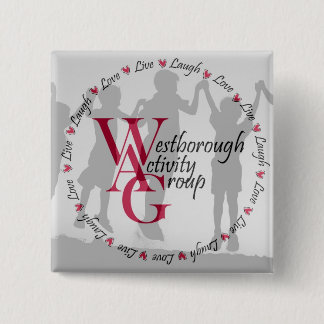 Macaron Carré 5 Cm Bouton carré - logo rond