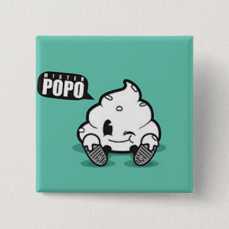Macaron Carré 5 Cm Bouton Carré Mr. Popo