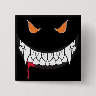 Macaron Carré 5 Cm Bouton Carré noir Monster Grin