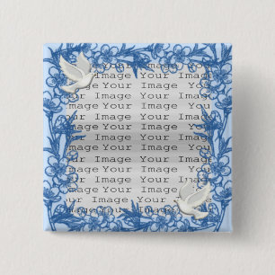 Macaron Carré 5 Cm Bouton Carré personnalisé Dove