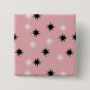 Macaron Carré 5 Cm Bouton Carré Starbursts rose atomique
