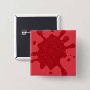 Macaron Carré 5 Cm Bouton carré Tomato-Rouge Splatter - Personnalisab