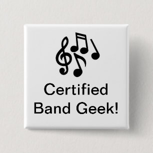 Macaron Carré 5 Cm Bouton certifié de geek de bande