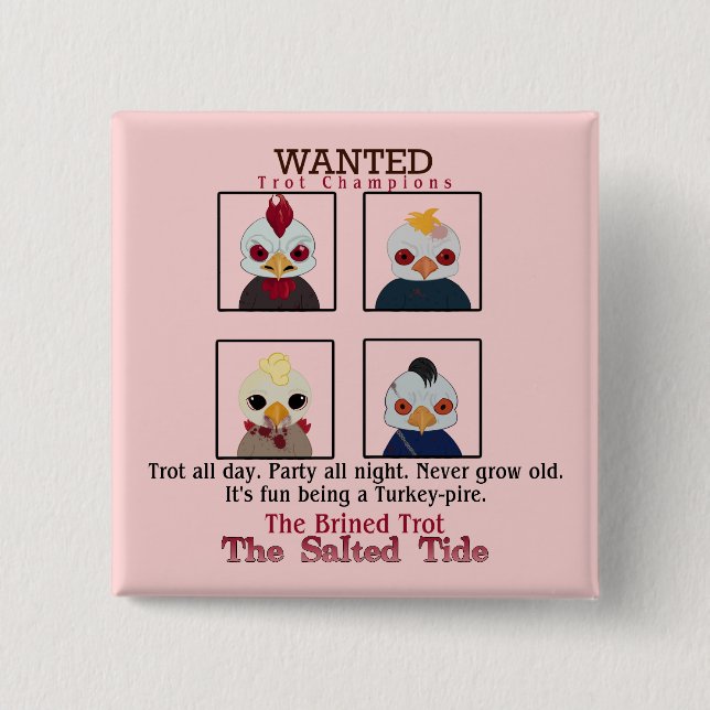 Macaron Carré 5 Cm Bouton Champion Trot Briné 2024 (Devant)