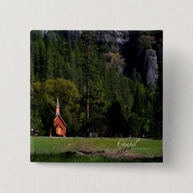 Macaron Carré 5 Cm Bouton Chapelle (Devant)