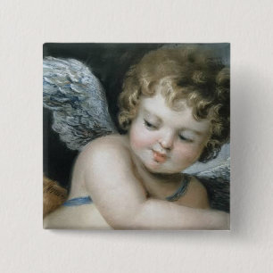 Macaron Carré 5 Cm Bouton Cherub