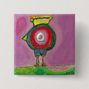 Macaron Carré 5 Cm Bouton CHICKWOMAN
