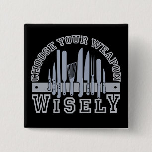 Macaron Carré 5 Cm Bouton Choisir votre arme