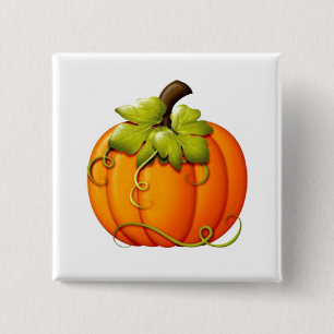 Macaron Carré 5 Cm Bouton Citrouille d'automne