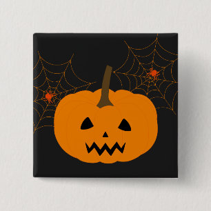 Macaron Carré 5 Cm Bouton Citrouille Halloween