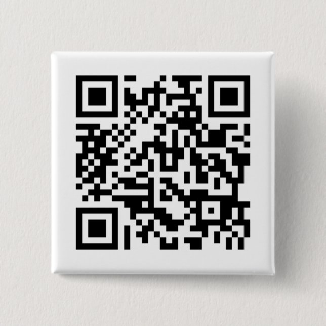 Macaron Carré 5 Cm Bouton Code QR Rick Roll pour "Ne jamais vous aban (Devant)