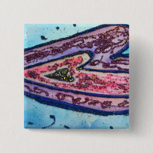 Macaron Carré 5 Cm Bouton Coeur de foi