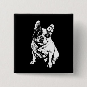 Macaron Carré 5 Cm Bouton cool B&W Bulldog Pin