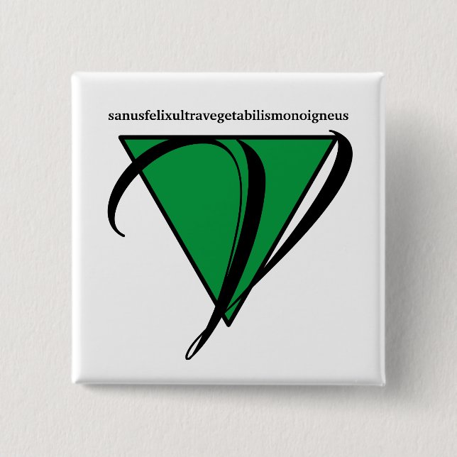 Macaron Carré 5 Cm Bouton cool Vegan (Devant)