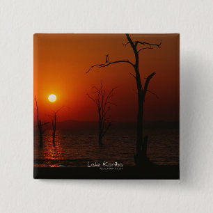 Macaron Carré 5 Cm Bouton couché de soleil du lac Kariba