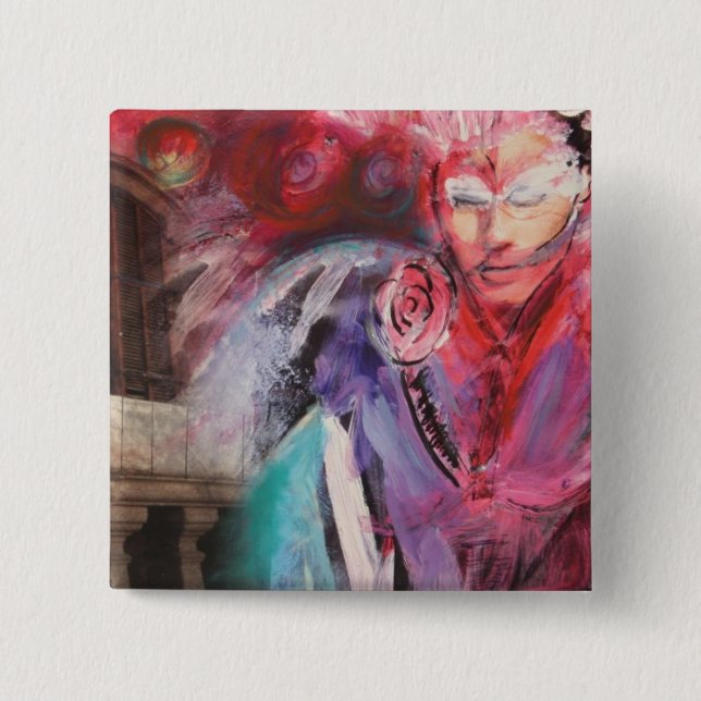 Macaron Carré 5 Cm Bouton Couleurs (Devant)