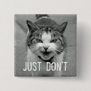 Macaron Carré 5 Cm Bouton Crabby Cat