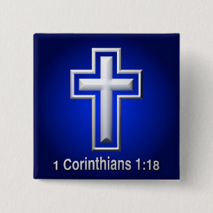 Macaron Carré 5 Cm Bouton Croix - Carré