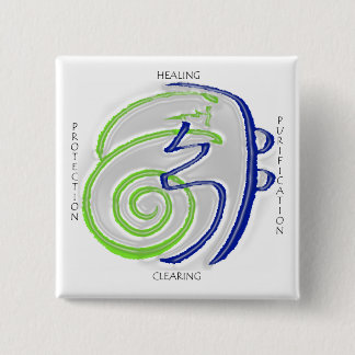 Macaron Carré 5 Cm Bouton curatif de Reiki
