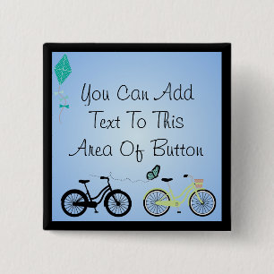 Macaron Carré 5 Cm Bouton customisé de bicyclettes