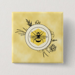 Macaron Carré 5 Cm Bouton d'abeille