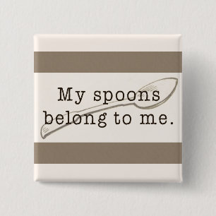 Macaron Carré 5 Cm Bouton d'affirmation de Spoonie