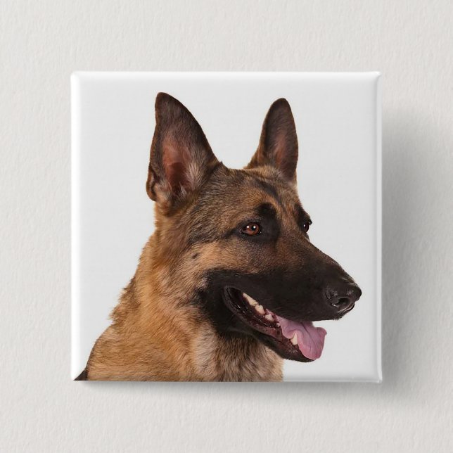 Macaron Carré 5 Cm Bouton d'amour du chien coquelicot allemand (Devant)