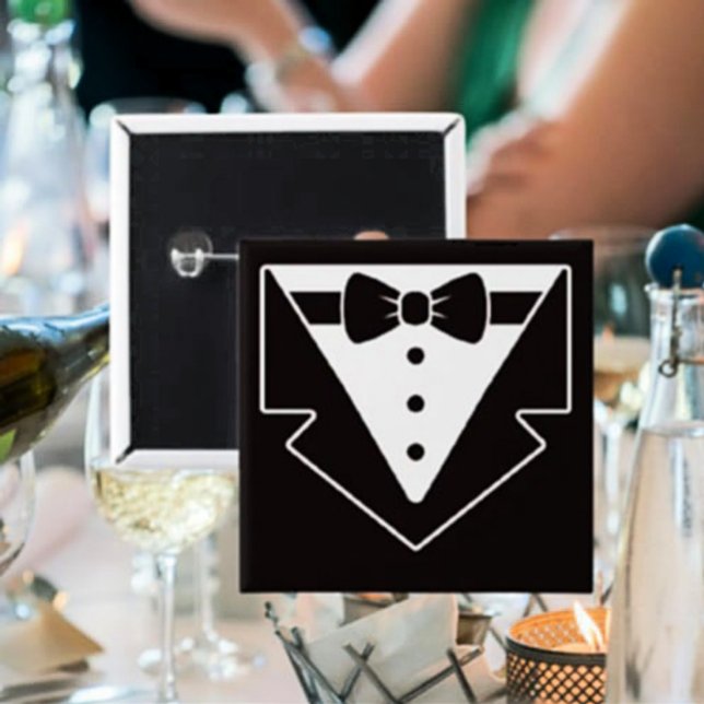 Macaron Carré 5 Cm Bouton d'amusement Mini Tuxedo (Créateur téléchargé)