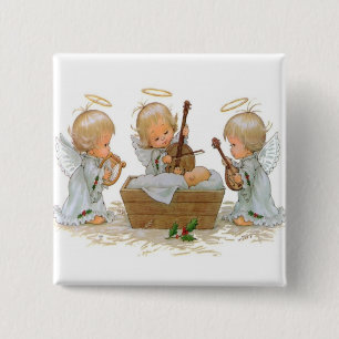 Macaron Carré 5 Cm Bouton d'anges