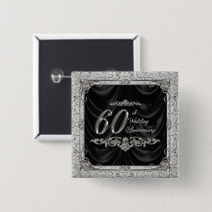 Macaron Carré 5 Cm Bouton d'anniversaire de noces de diamant