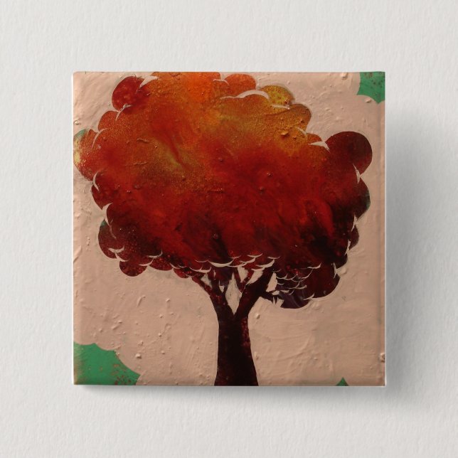 Macaron Carré 5 Cm bouton d'arbre (Devant)