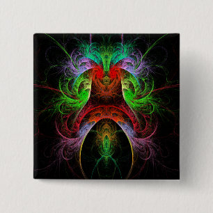 Macaron Carré 5 Cm Bouton d'art Abstrait du Carnaval (carré)