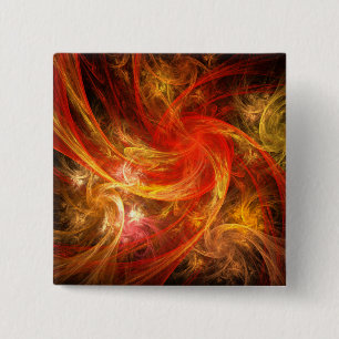 Macaron Carré 5 Cm Bouton d'art Abstrait Firestorm Nova (carré)