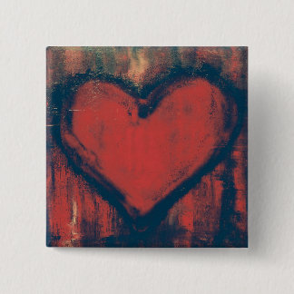 Macaron Carré 5 Cm Bouton d'art de coeur de graffiti