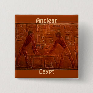 Macaron Carré 5 Cm Bouton d'art des anciens Egyptiens à la Table de S