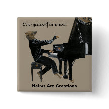 Bouton d'art Imaginaire de piano de hyène