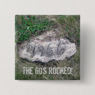 Macaron Carré 5 Cm Bouton de 1966 roches