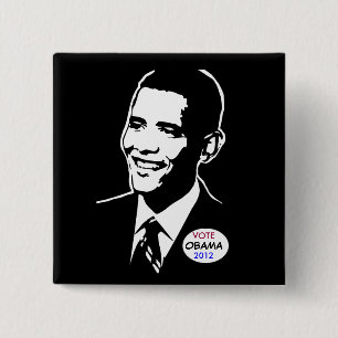 Macaron Carré 5 Cm Bouton de Barack Obama