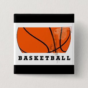 Macaron Carré 5 Cm Bouton de basket-ball