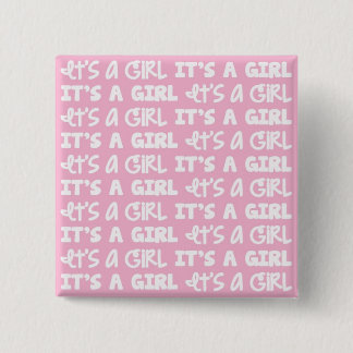 Macaron Carré 5 Cm Bouton de bébé c'est une fille !