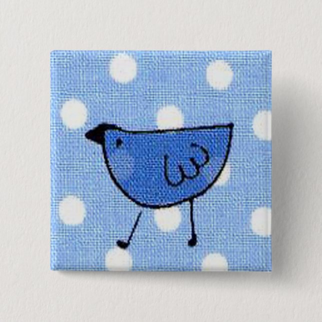 Macaron Carré 5 Cm Bouton de Birdy (Devant)